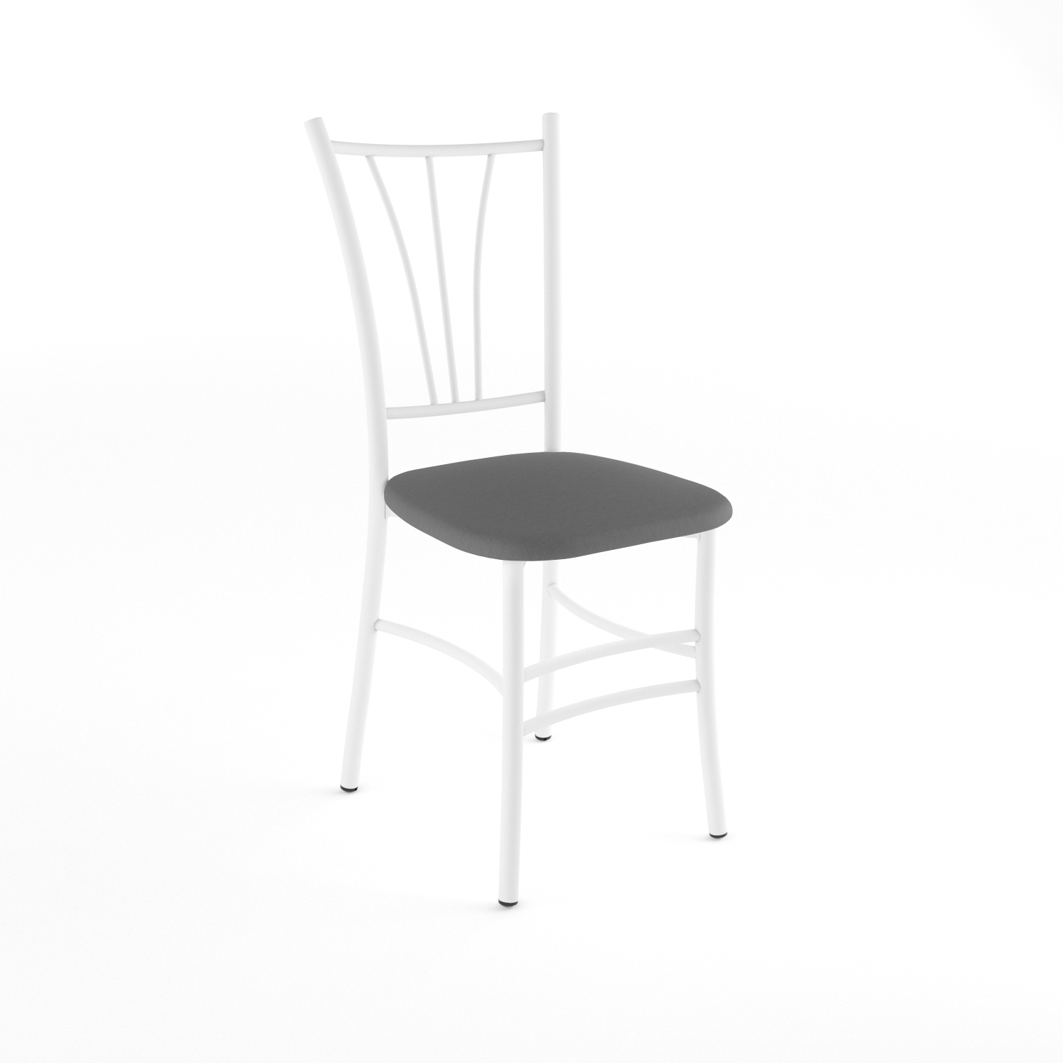 Стул "Трилогия" Кристалл (Белый корпус/серый матовый 800м Исккож (экокожа))